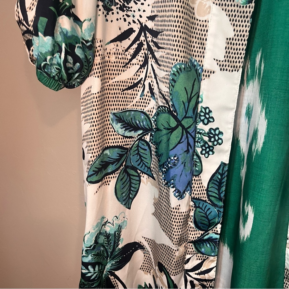Chico’s Reversible Floral Printed Longline Kimono Ikat Duster Cardigan - Picture 13 of 15
